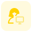 Single woman user using a monitor for real time feedback icon