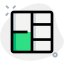 Square block split into several parts icon