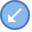 Circled Down Left icon