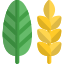 Decorative paddy leaf as a part of thanksgiving harvesting season icon
