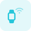 Smartwatch connected to wifi connection isolated on white backgsquare icon