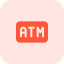 Automated teller machine for making financial transactions from a bank account icon