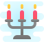 Lámpara de tres velas de luz icon