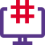 Hashtag sign for highlighting words on social media icon