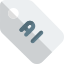 Artificial intelligence on a label isolated on a white background icon