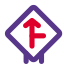 Side road to front joining the intersection icon