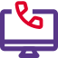 Internet telephone service connected with the phone receiver icon