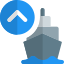 Loading shipping items in cargo ship up sign icon