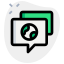 Global chat regarding financial stock discussion and expert advice icon