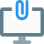 Paper clip resembling digital attachment on computer icon