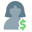 User earning a money in a dollar domination currency icon