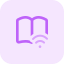 Downloading a book from a Wi-Fi internet connectivity icon