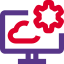 Setting for the cloud storage client with cogwheel logotype icon