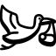 Flying Stork With Bundle icon