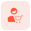 Buying a grocery item online on e-commerce website icon