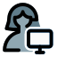 Single woman user using a monitor for real time feedback icon