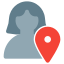 Online location of a user working globally icon