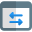 Incoming and outgoing data transfer from web browser icon