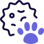 Virus spread through an animal isolated on a white background icon