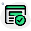 Content verified with a tickmark isolated on a white background icon