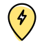 Power location on map for quick ev charge icon