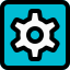 Setting cog wheel menu button isolated in while background icon