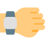 Square watch face worn on left hand icon