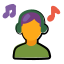 Musik über Kopfhörer hören icon