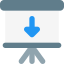 White board with downwards direction arrow layout icon