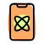 Smartphone access with atomic, reaction structure layout icon