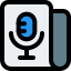 Audio news content isolated on a white background icon