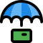 Financial protection within umbrella concept of insurance icon