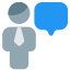 Chatting with business peers messenger application function layout icon