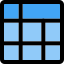 Square cell block with horizontal layout design icon