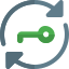 Key encryption on a file syncing software icon