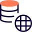 Global access of internet cloud connected server hosting icon