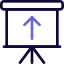 White board with upwards direction arrow layout icon