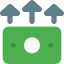 Money growth with multiple arrows in upward direction icon