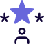 Star rated users for seo works isolated on a white background icon