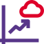 Line chart infographics on the cloud network icon