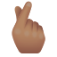 emoji con mano con indice e pollice incrociati, carnagione media icon