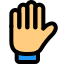 Hand gesture for high-five and stop signal icon