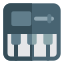 Midi controller for the mixing and enhancing music icon