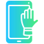 external-SMARTPHONE-RAISE-HANDS-virtual-gradient-solid-kendis-lasman icon