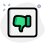 Disagree or dislike thumbs down symbol under square icon