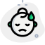 Upset face expression with a tear drop icon