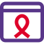 Cancer awareness programme on a website isolated on a white background icon