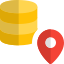 Outstation hosted network data center with location pin point icon