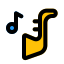 Jazz music genre for the concert music and songs icon