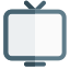 Outdated CRT television set with antenna system icon